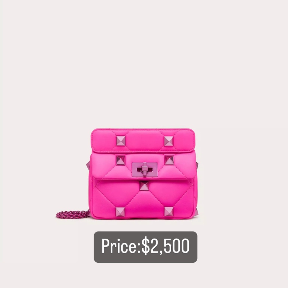 SMALL ROMAN STUD THE SHOULDER BAG IN NAPPA WITH CHAIN